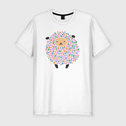 Футболка slim-fit Милая овечка, цвет: белый