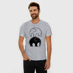 Футболка slim-fit Cute elephants, цвет: меланж — фото 2