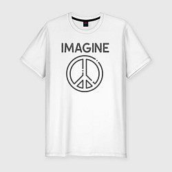 Футболка slim-fit Peace imagine, цвет: белый