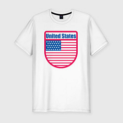Футболка slim-fit United States, цвет: белый