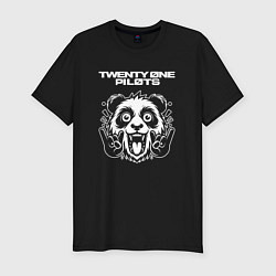 Футболка slim-fit Twenty One Pilots rock panda, цвет: черный