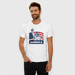 Футболка slim-fit Free America, цвет: белый — фото 2