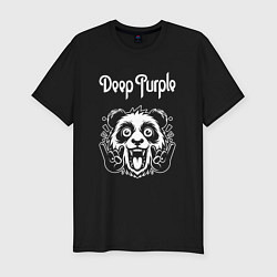 Футболка slim-fit Deep Purple rock panda, цвет: черный