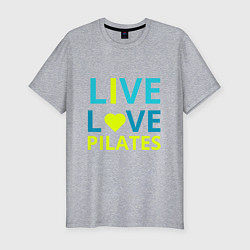 Футболка slim-fit Пилатес - любовь, цвет: меланж