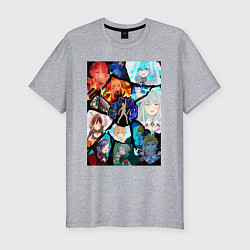 Футболка slim-fit Re:Zero Субару Нацуки, цвет: меланж