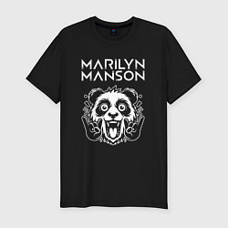 Футболка slim-fit Marilyn Manson rock panda, цвет: черный