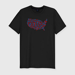 Футболка slim-fit Карта США, цвет: черный