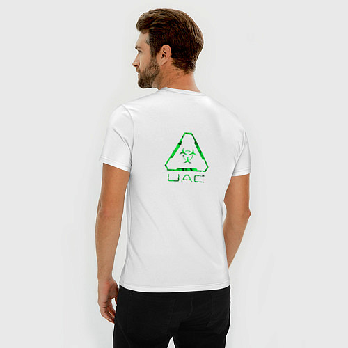 Мужская slim-футболка UAC зелёный повреждённый / Белый – фото 4