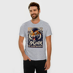 Футболка slim-fit Cool tiger - punks not dead, цвет: меланж — фото 2