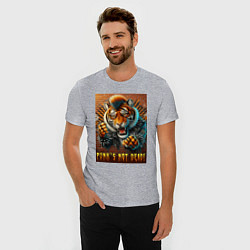 Футболка slim-fit Punks not dead - motto tiger, цвет: меланж — фото 2