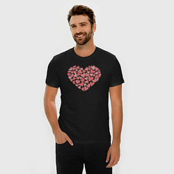 Футболка slim-fit Hearts love, цвет: черный — фото 2