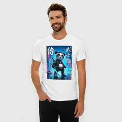 Футболка slim-fit Panda samurai - bushido ai art, цвет: белый — фото 2