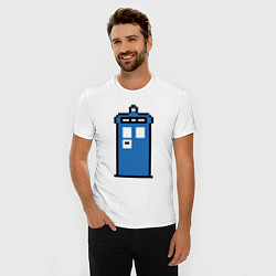 Футболка slim-fit Tardis pixels, цвет: белый — фото 2