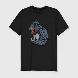 Футболка slim-fit Gorilla angry, цвет: черный