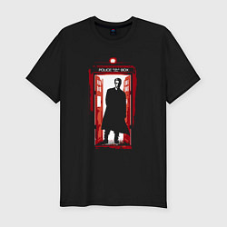 Футболка slim-fit Tardis red, цвет: черный