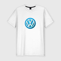 Футболка slim-fit Volkswagen logo blue, цвет: белый