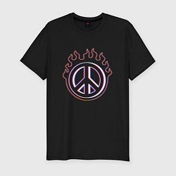 Футболка slim-fit Пламя мира, цвет: черный