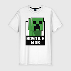 Футболка slim-fit Minecraft hostile mob, цвет: белый