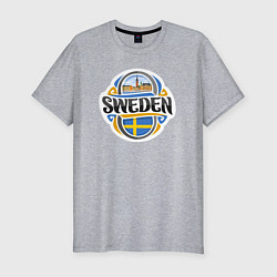 Футболка slim-fit Sweden, цвет: меланж