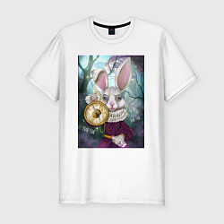 Футболка slim-fit Тик-так кролик, цвет: белый