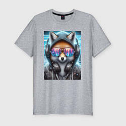 Футболка slim-fit Urban fox - ai art, цвет: меланж