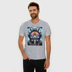 Футболка slim-fit Urban fox - ai art, цвет: меланж — фото 2