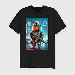 Футболка slim-fit Capybara - special forces, цвет: черный