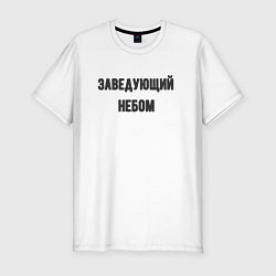 Футболка slim-fit Заведующий небом, цвет: белый