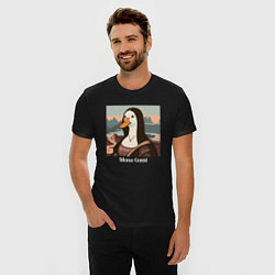 Футболка slim-fit Смешной гусь в картине Мона Лиза Mona Gussi, цвет: черный — фото 2