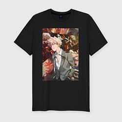 Футболка slim-fit Моя геройская академия Кацуки Бакуго коллаж, цвет: черный