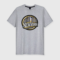 Футболка slim-fit USA New York, цвет: меланж