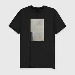 Футболка slim-fit Абстрактный Графический Цветок, цвет: черный