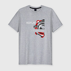 Футболка slim-fit Red Flag - Industrial logo, цвет: меланж