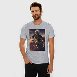Футболка slim-fit Магическая битва Сатору Годзё сильнейший, цвет: меланж — фото 2