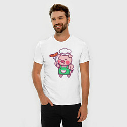 Футболка slim-fit Свинка кулинар, цвет: белый — фото 2