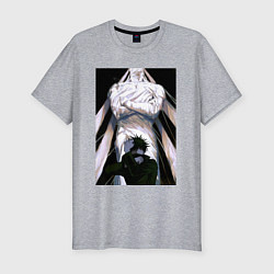 Футболка slim-fit Магическая битва Мэгуми Фусигуро холодный юноша, цвет: меланж