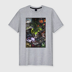Футболка slim-fit Half life 1 - levels and bosses, цвет: меланж
