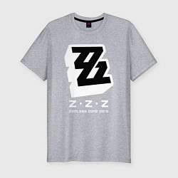 Футболка slim-fit Zenless zone zero лого, цвет: меланж