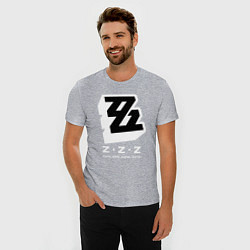 Футболка slim-fit Zenless zone zero лого, цвет: меланж — фото 2