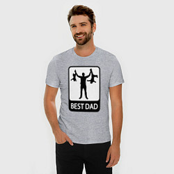 Футболка slim-fit Best dad, цвет: меланж — фото 2