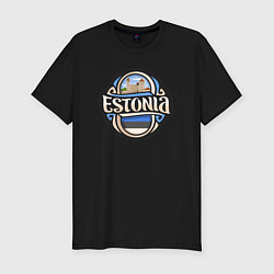 Футболка slim-fit Estonia, цвет: черный