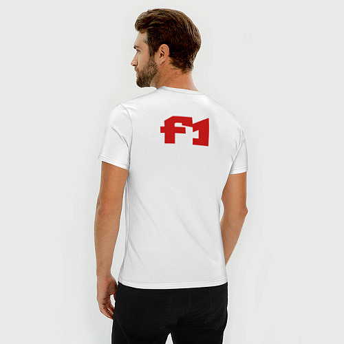 Мужская slim-футболка Formula One race car red / Белый – фото 4