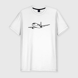 Футболка slim-fit Суперджет-100 черный, цвет: белый