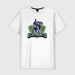 Футболка slim-fit Elephants, цвет: белый