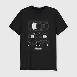 Футболка slim-fit Lamborghini гоночный, цвет: черный