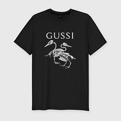 Футболка slim-fit Gussi - два скелета гусей, цвет: черный