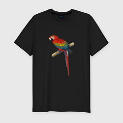 Футболка slim-fit Попугай ara macaw, цвет: черный