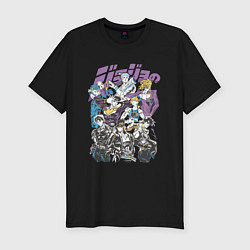 Футболка slim-fit Джоджо JoJo Bizarre Adventure, цвет: черный