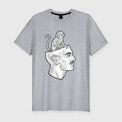 Футболка slim-fit Мартышка в голове, цвет: меланж