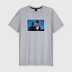 Футболка slim-fit Дональд Трамп, цвет: меланж